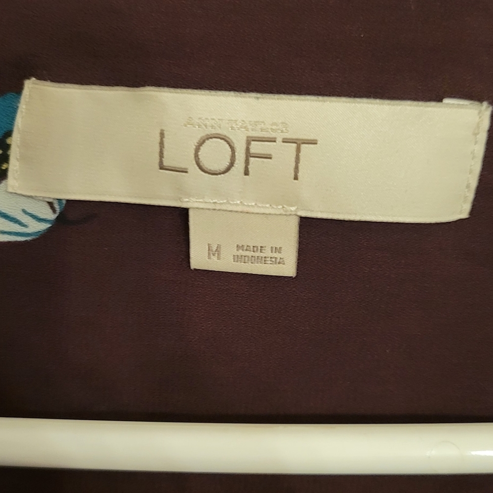 Loft Purple Print Button Up - Picture 3 of 3